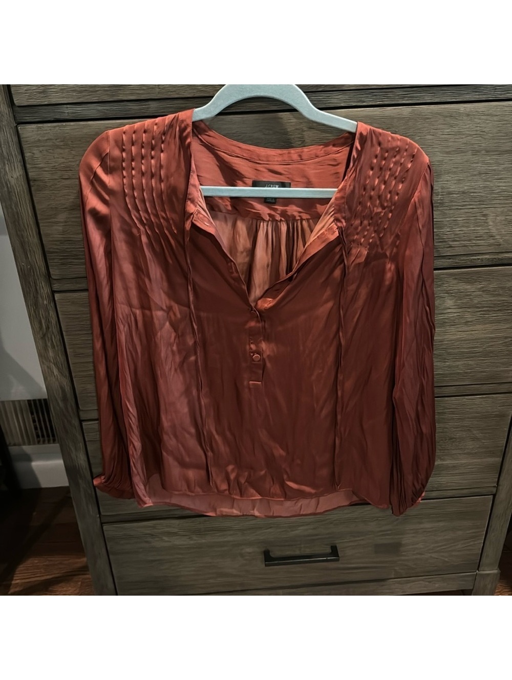 J Crew Peasant Top Size Small Burnt Orange Color oversized fit